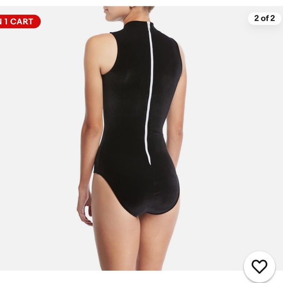 COVER Black Velvet Sleeveless One-Piece Swimsuit SPF 50 Sz Women’s Small NWOT - Picture 2 of 9